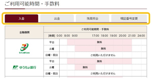 （ホームページ）ダイワ・カード_ご利用可能時間・手数料