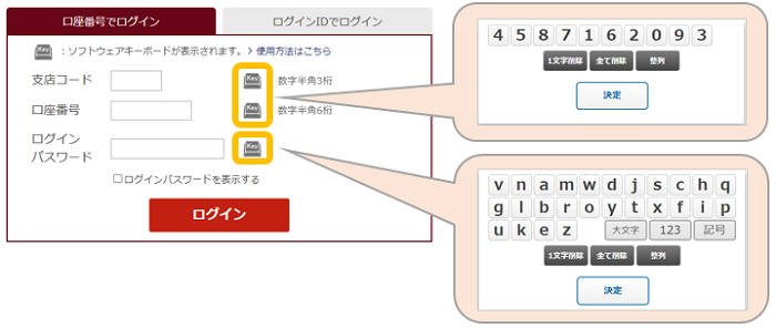 ログイン画面_ソフトウェアキーボード