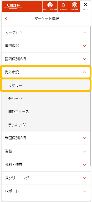 （スマホ版）マーケット情報_海外市況_海外市況トップ